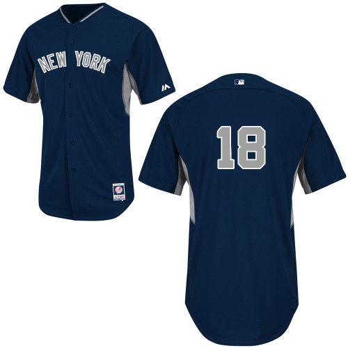 Hiroki Kuroda #18 MLB Jersey-New York Yankees Men's Authentic 2014 Navy Cool Base BP Baseball Jersey